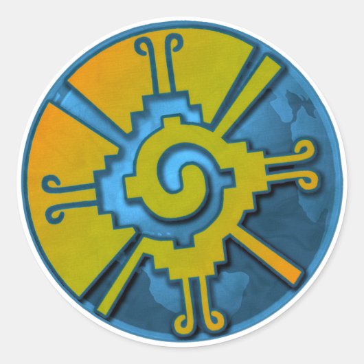Hunab Ku Earth Ronde Sticker (Voorkant)