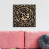 Hunab Ku Gold op zwart Canvas Afdruk (Insitu (Woonkamer))