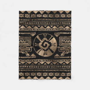 Hunab Ku Gold op zwart Fleece Deken