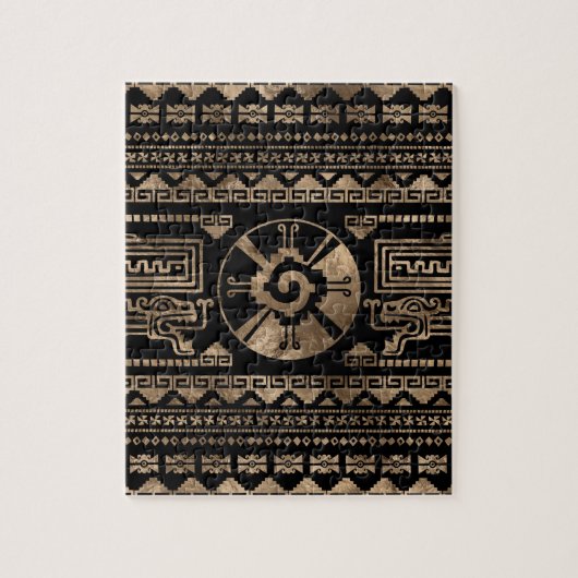 Hunab Ku Gold op zwart Legpuzzel (Verticaal)