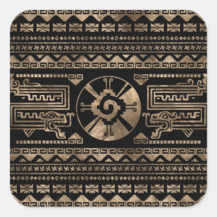 Hunab Ku Gold op zwart Vierkante Sticker