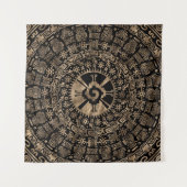 Hunab Ku Gold op zwart Wandkleed (Voorkant (horizontaal))