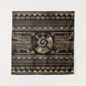 Hunab Ku Gold op zwart Wandkleed (Voorkant)