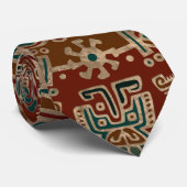 Hunab Ku Gold Red en Blauwgroen Stropdas (Opgerold)