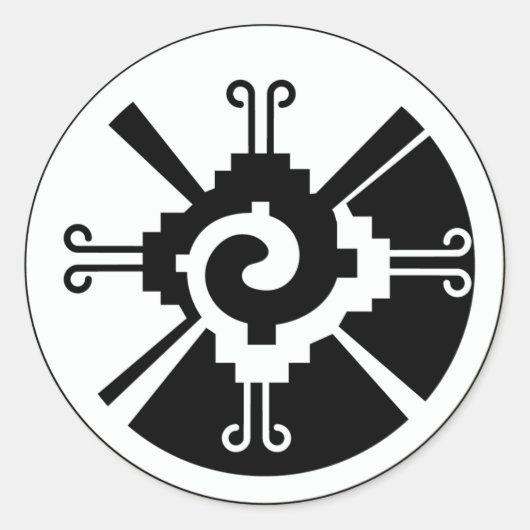 Hunab Ku - Maya Godheid Ronde Sticker (Voorkant)