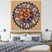 Hunab Ku Mayaanse Godheid Canvas Afdruk (Insitu (Slaapkamer))