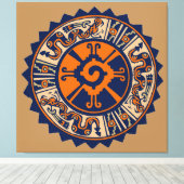 Hunab Ku Mayaanse Godheid Canvas Afdruk (Insitu (Houten vloer))