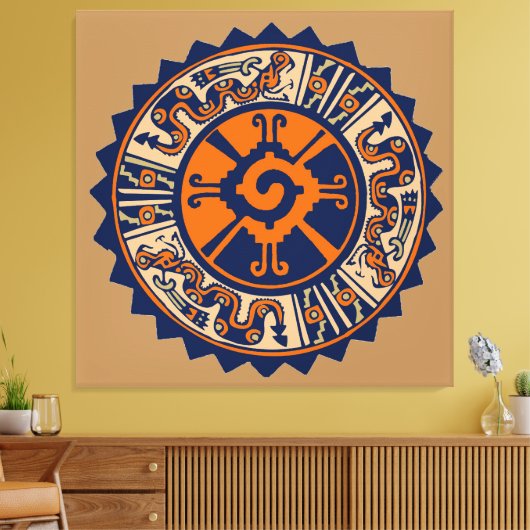 Hunab Ku Mayan Diety Canvas Afdruk (Insitu (Woonkamer))