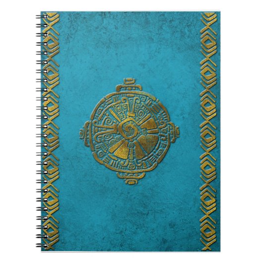 Hunab Ku Mayan symbool  goud op oude steen Notitieboek (Voorkant)