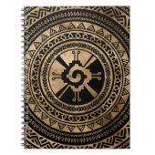 Hunab Ku Mayan symbool zwart en goud Notitieboek (Voorkant)