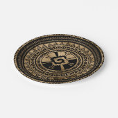 Hunab Ku Mayan symbool zwart en goud Papieren Bordje (Gekanteld)
