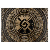 Hunab Ku Mayan symbool zwart en goud Snijplank (Voorkant)