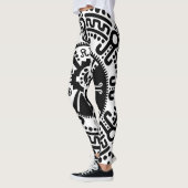 Hunab Ku Mayan symbool zwart-wit #3 Leggings (Links)