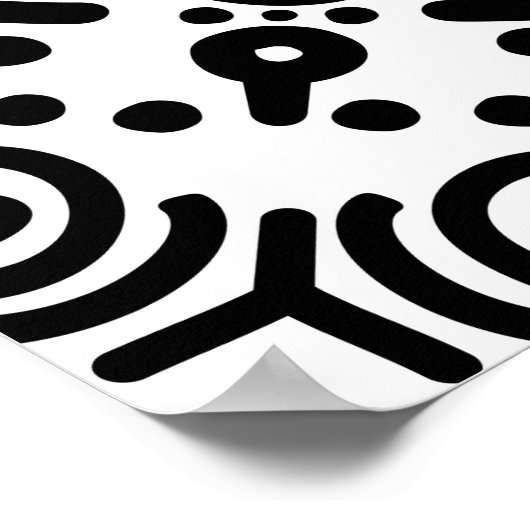 Hunab Ku Mayan symbool zwart-wit #3 Poster (Hoek)