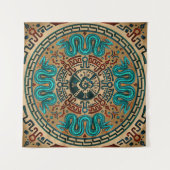 Hunab Ku met dubbele kop en kleur Wandkleed (Voorkant (horizontaal))