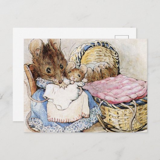 Hunca Munca her Baby Two Bad Mice Beatrix Potter Briefkaart (Voorkant / Achterkant)