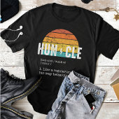 Huncle Definition Funny Uncle Gift Retro Zonsonder T-shirt