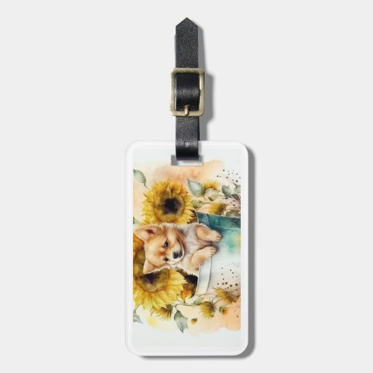 Hund Aquarell Bagagelabel (Voorkant verticaal)