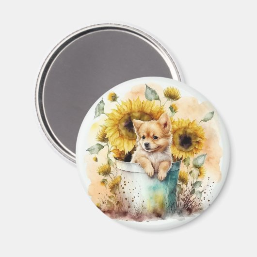 Hund Aquarell Magneet (Voorkant / Achterkant)