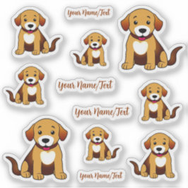 Hund Braun, sitzend -  Aufkleber Sticker