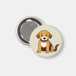 Hund Braun, sitzend - Magneet