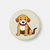 Hund Braun, sitzend - Magneet (Voorkant)