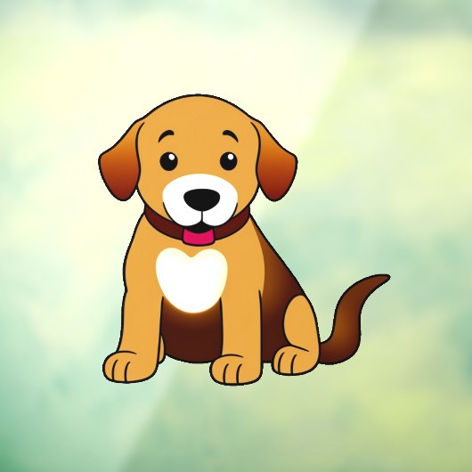 Hund Braun, sitzend -  Raamsticker (Vel 3)