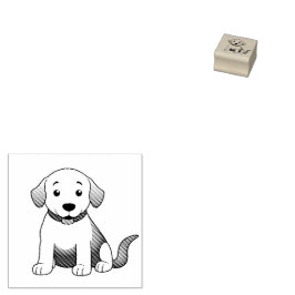 Hund Braun, sitzend -  Rubberstempel