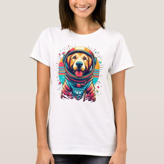 Hund im Astronautenanzug | Vintage Design T-shirt (Voorkant)