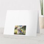 Hund in Blumenwiese mit Schmetterlingen Kaart (Achterkant)