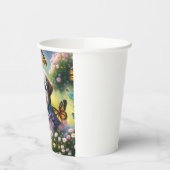 Hund in Blumenwiese mit Schmetterlingen Papieren Bekers (Links)