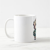 Hund mit Kaffeetasse Koffiemok (Links)