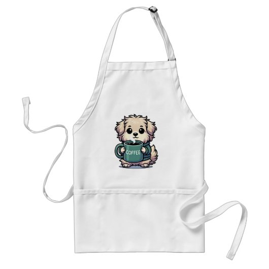 Hund mit Kaffeetasse Standaard Schort (Voorkant)