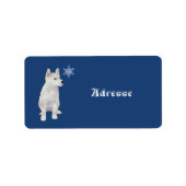 Hund mit Schneeflocke Etiket (Voorkant)