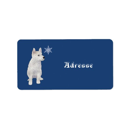 Hund mit Schneeflocke Etiket (Voorkant)