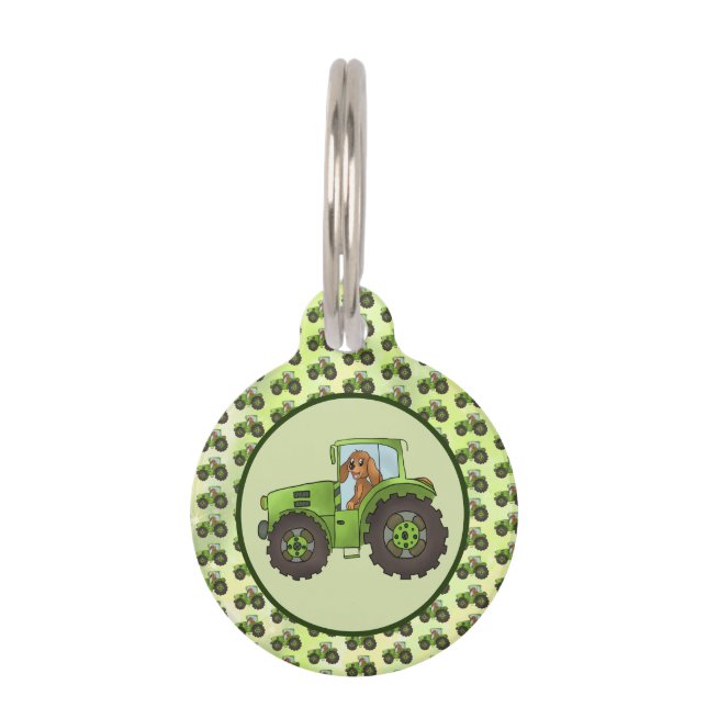 Hund mit Trecker  Huisdierpenning (Voorkant)