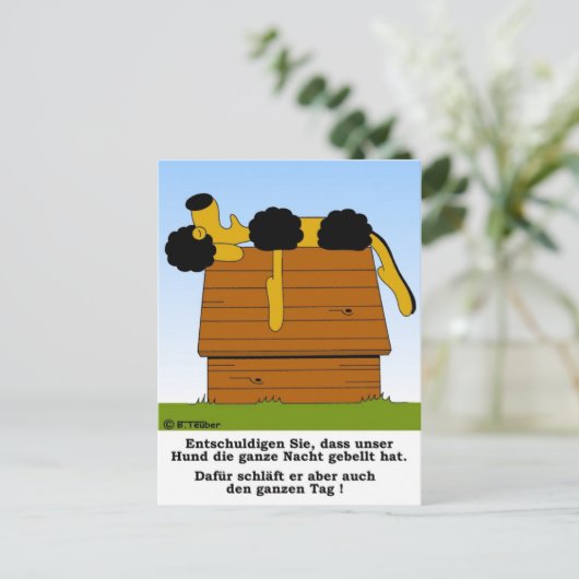 Hund schläft auf Hütte Briefkaart (Staand voorkant)