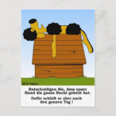 Hund schläft auf Hütte Briefkaart (Voorkant)