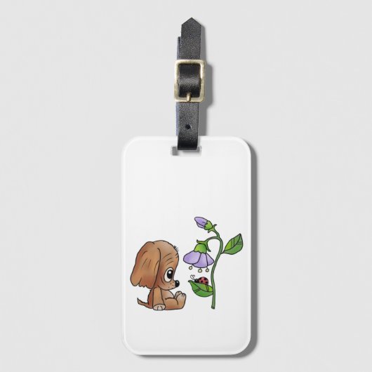 Hund und Blume Bagagelabel (Voorkant (verticaal))