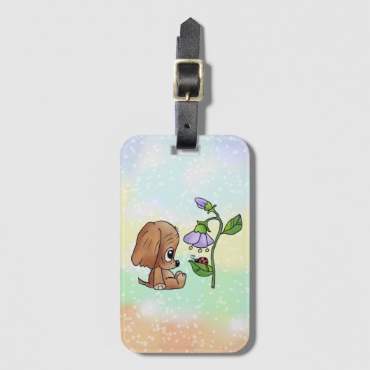 Hund und Blume Gepäckanhänger Bagagelabel (Voorkant (verticaal))