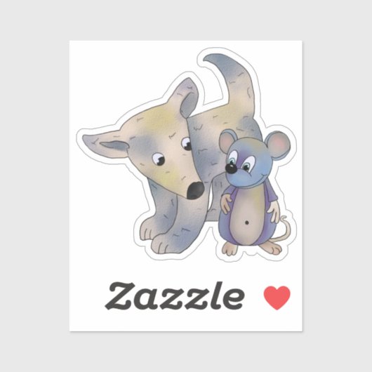 Hund und Maus Sticker (Vel)