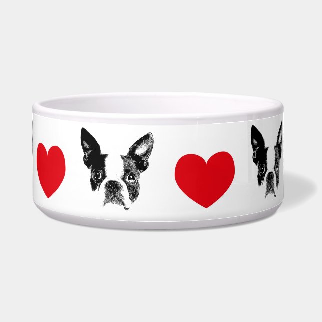Hundenapf Boston Terrier mit Herz Voerbakje (Voorkant)