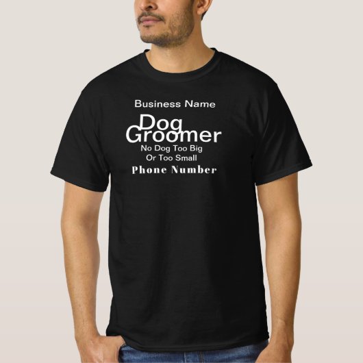 Hundentrimeerder ondernemer personaliseren t-shirt (Voorkant)