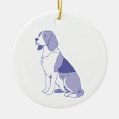 Hunderasse Beagel sitzend Keramisch Ornament (Voorkant)