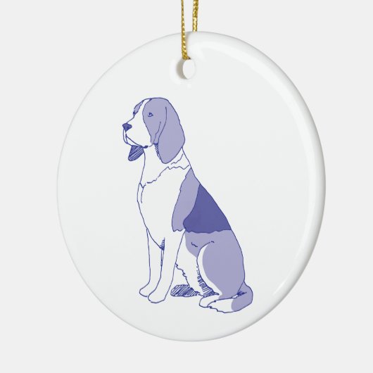 Hunderasse Beagel sitzend Keramisch Ornament (Links)