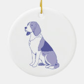 Hunderasse Beagel sitzend Keramisch Ornament (Achterkant)