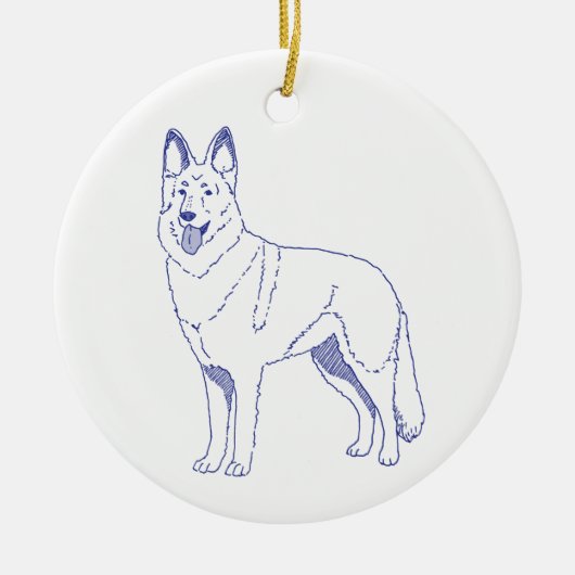 Hunderasse Deutscher Schäferhund Keramisch Ornament (Voorkant)
