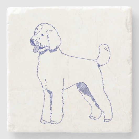 Hunderasse Goldendoodle Stenen Onderzetter (Voorkant)