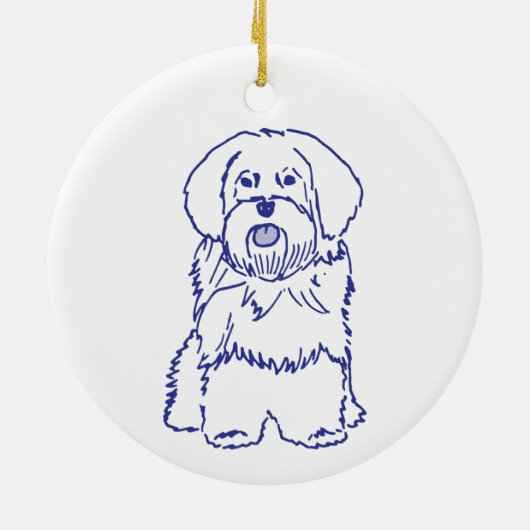 Hunderasse Havanese Keramisch Ornament (Achterkant)