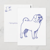 Hunderasse Mops Briefkaart (Voorkant / Achterkant)